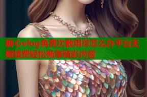 糖心vlog免费次数用尽怎么办平台无限续费轻松畅享精彩内容