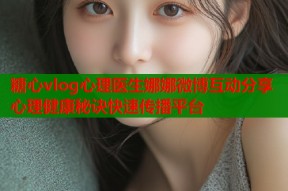 糖心vlog心理医生娜娜微博互动分享心理健康秘诀快速传播平台